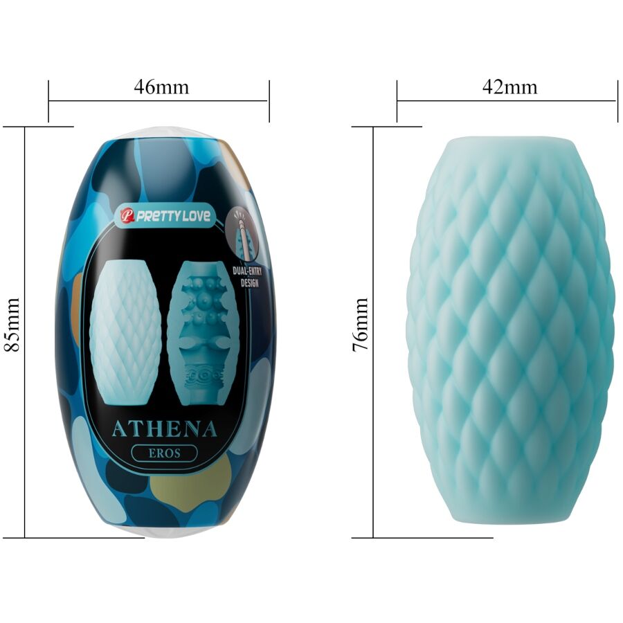 Pretty love - masturbateur pour homme en silicone athena eros bleu ciel