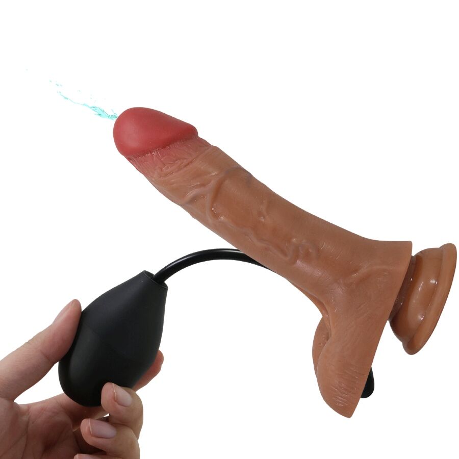 Pretty love - slip harnais universel avec gode vibrant et squirting 15,5 cm mulato