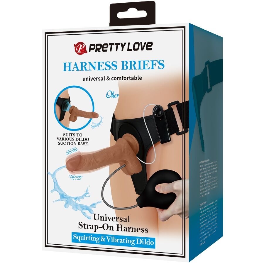 Pretty Love - Harnais Universel avec Gode Vibrant et Éjaculateur / 15,5 cm