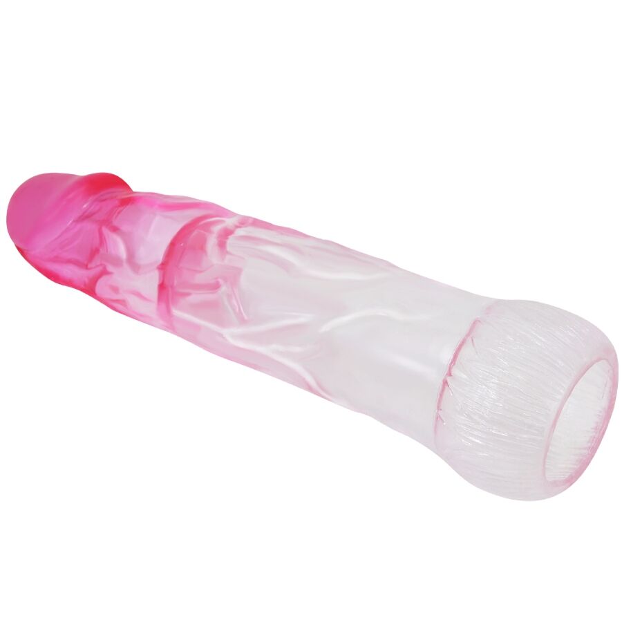 Gaine Pénis Pretty Love Rose et Transparente 18 cm - Pretty Love
