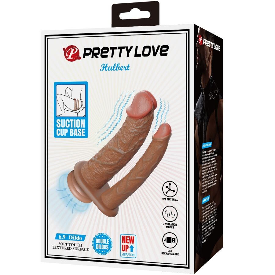 Pretty love - hulbert double gode réaliste avec vibration mulato