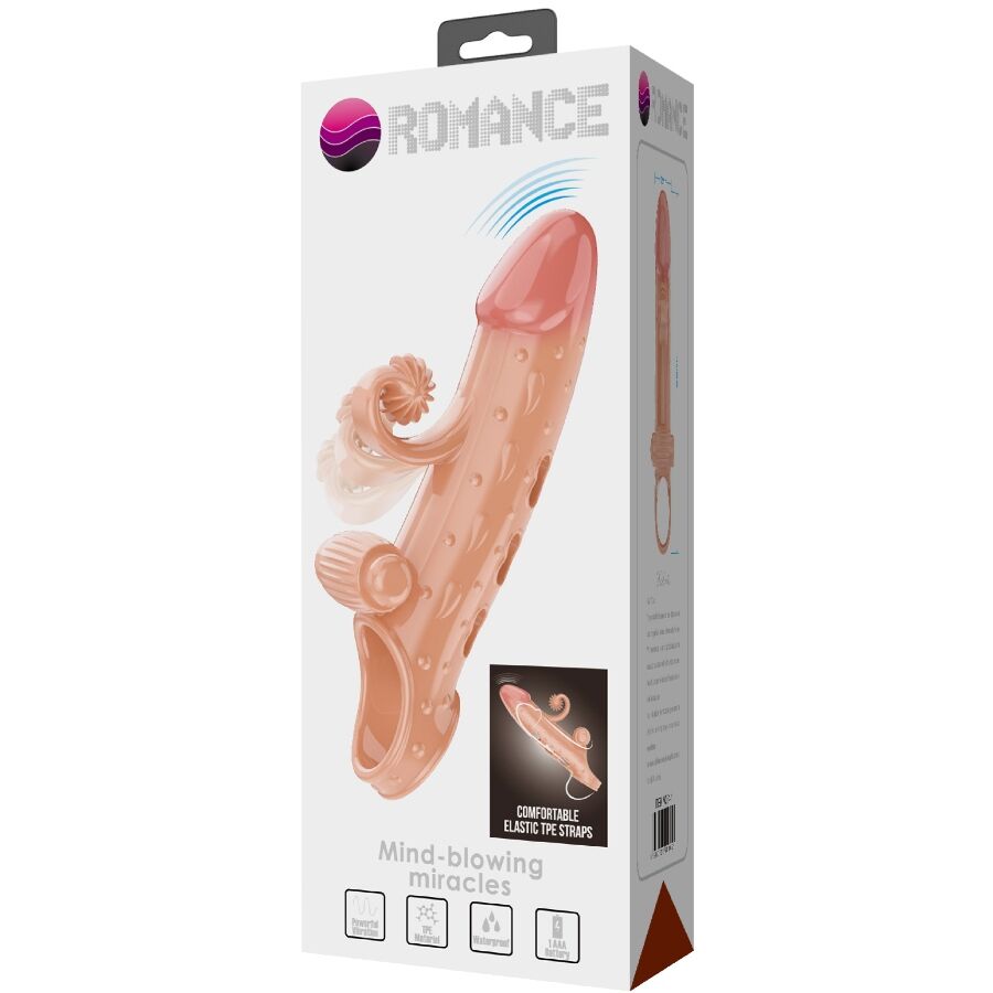 Romance - Gaine de Pénis Vibrant avec Anneau Testiculaire - Beige