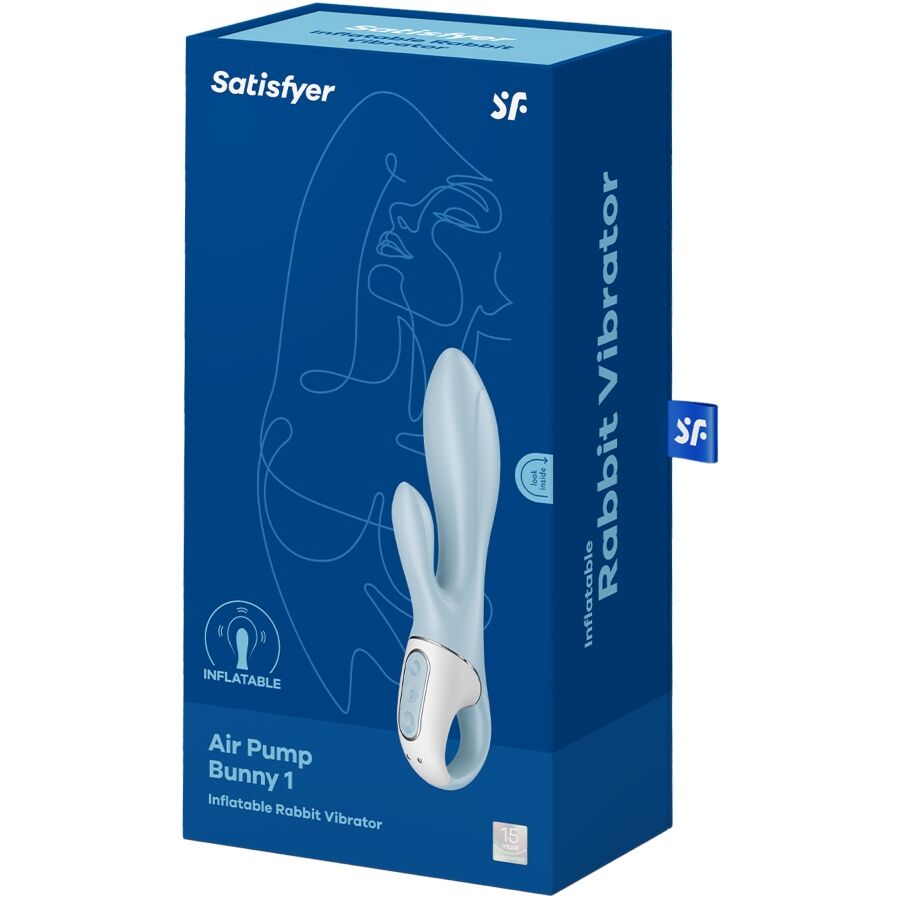 Satisfyer - Vibromasseur Rabbit Gonflable Air Pump Bunny 1 - Bleu