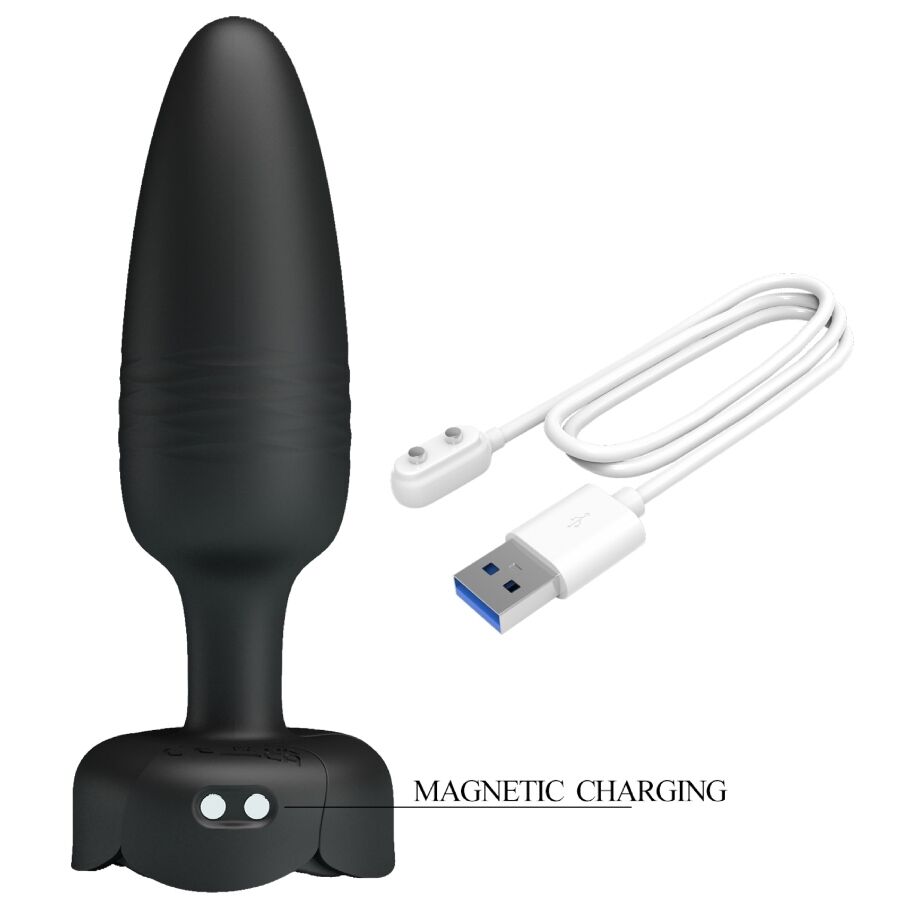 Plug Anal Vibrant Tarion LED Noir 12,5 cm - Pretty Love