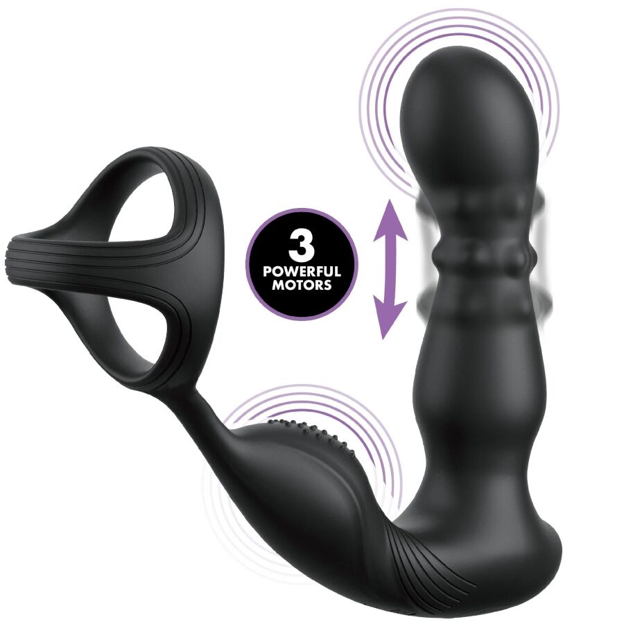 Anneau Anal Vibrant Ass-Gasm Slide & Glide Noir - Anal Fantasy