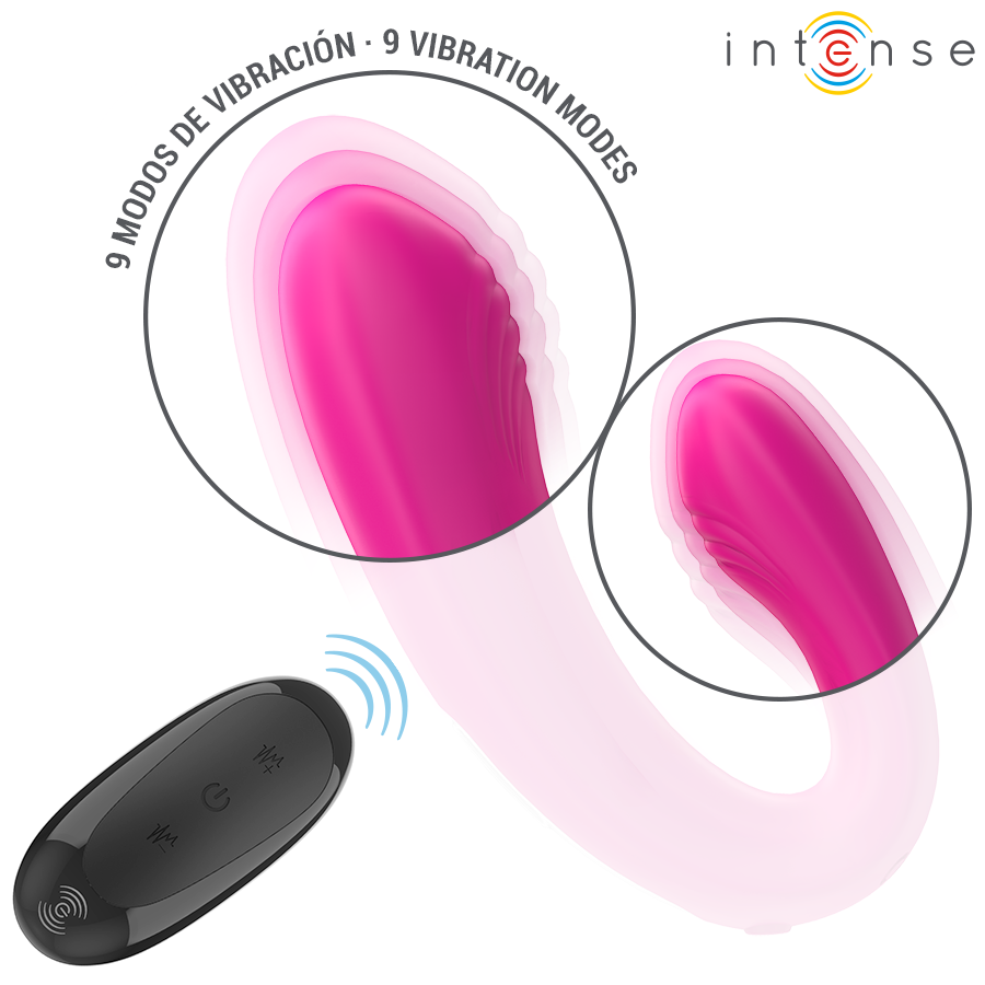 Stimulateur Double Janet en U Télécommandé Rose - Intense