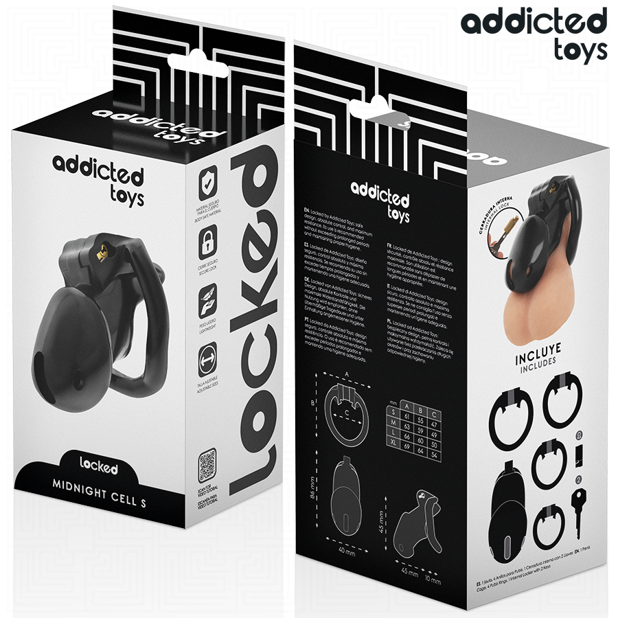 Cage Chasteté Midnight Cell Taille S - Addicted Toys Locked