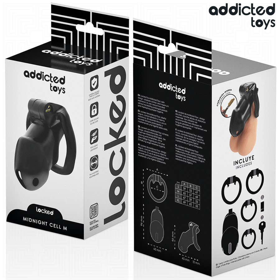 Cage de Chasteté Midnight Cell Taille M - Addicted Toys