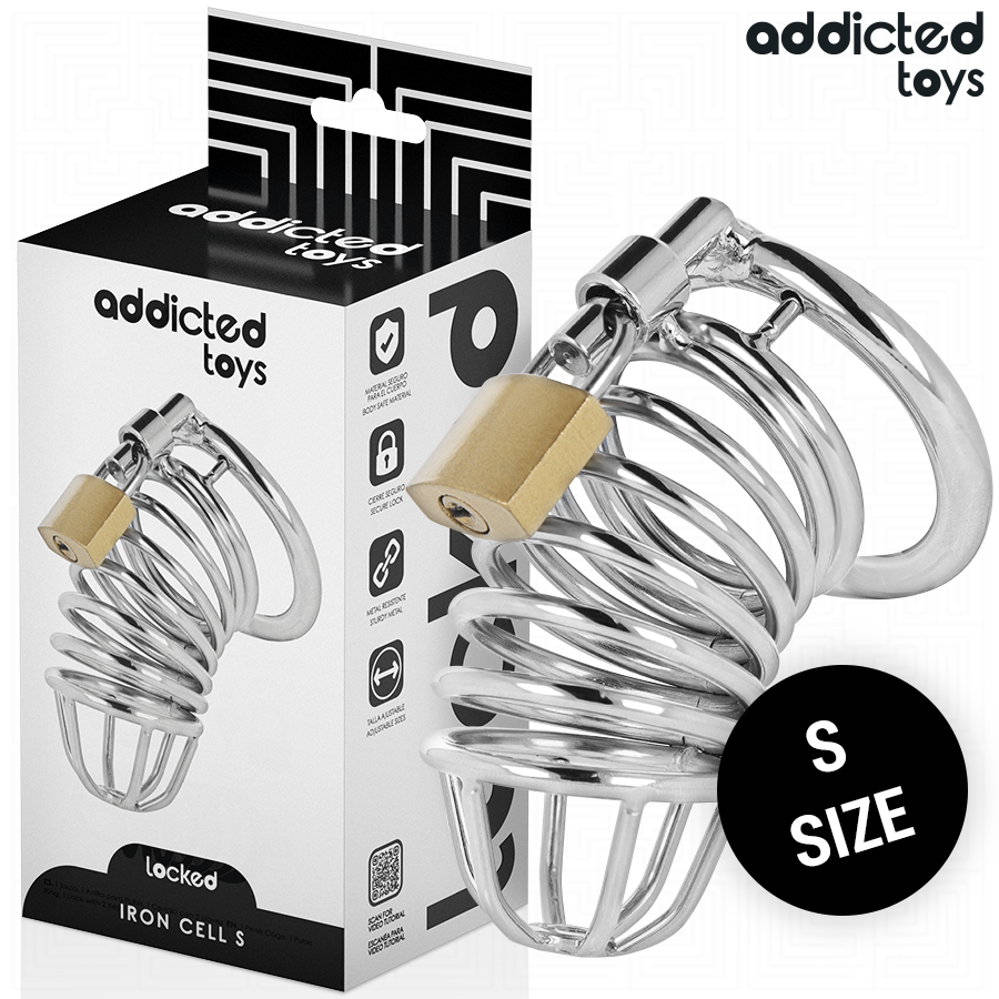 Cage de Chasteté Locked Iron Cell 4cm Taille S - Addicted Toys