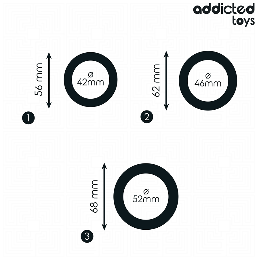 Anneaux Péniens Plats Silicone Lot de 3 - Addicted Toys