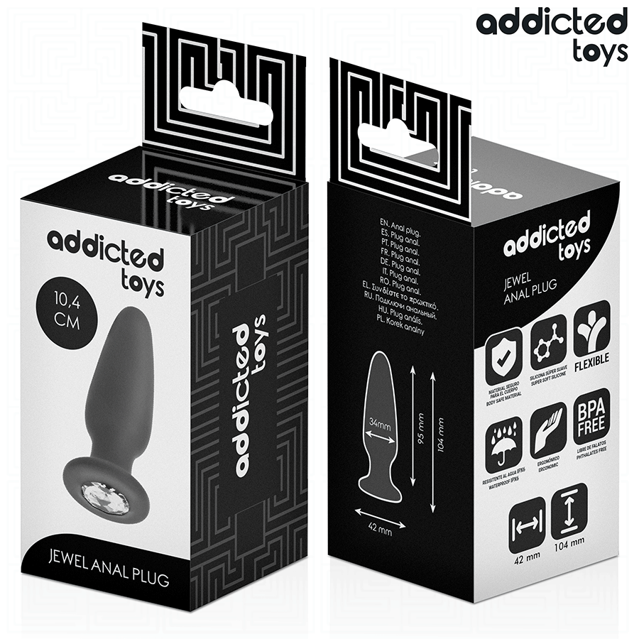 ADDICTED TOYS - PLUG ANAL AVEC BIJOU TAILLE M 10,4 CM