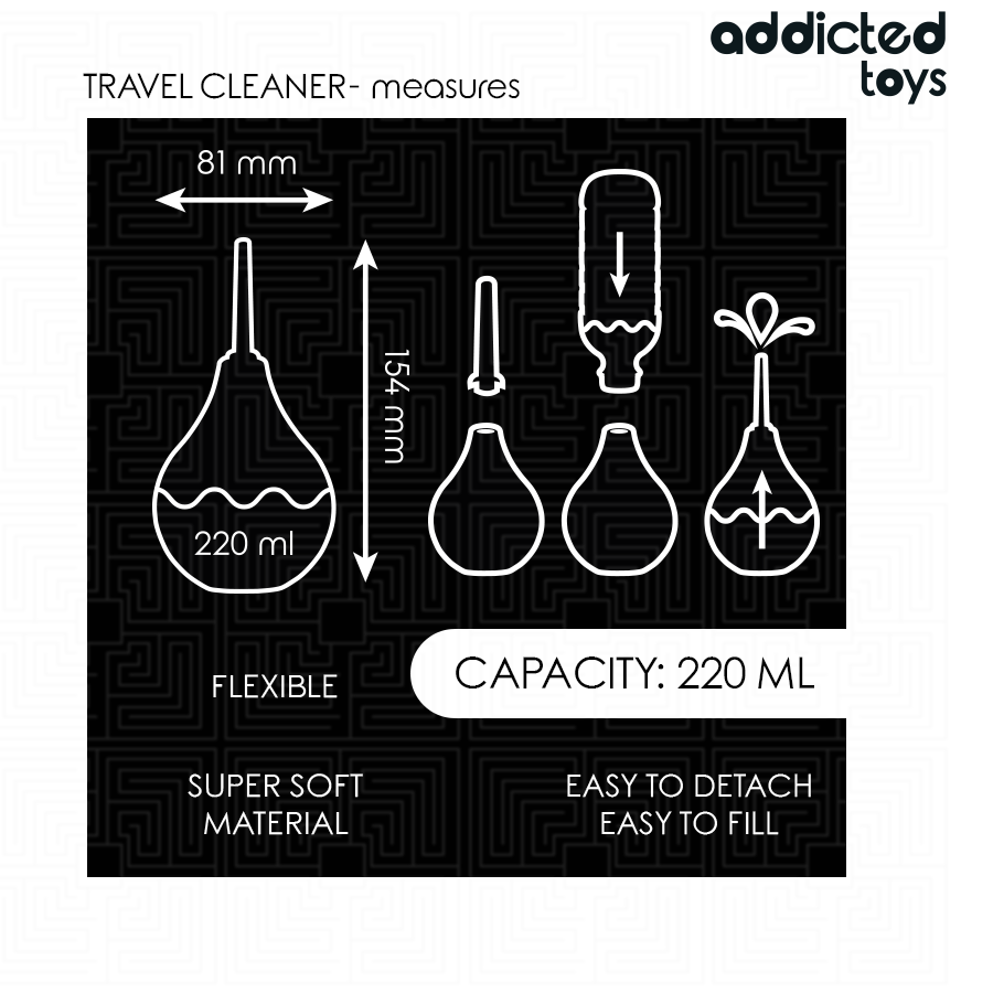 Poire à Lavement Anal de Voyage Taille L 220ml - Addicted Toys