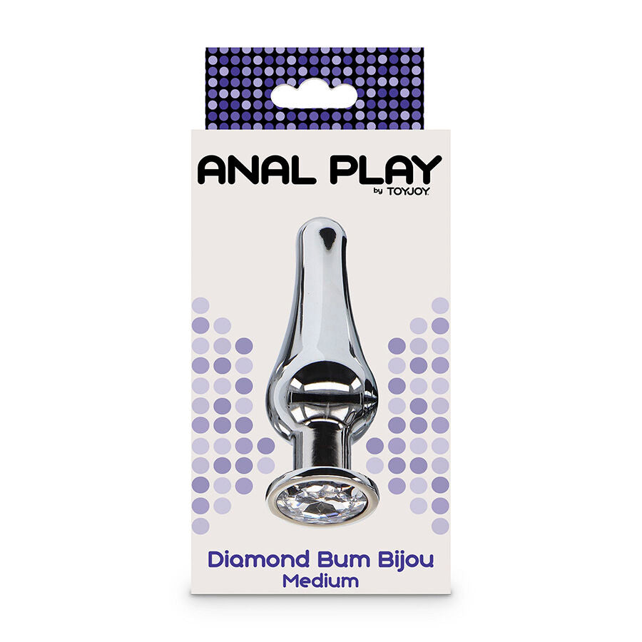 Plug Anal Diamond Butt Bijou Moyen Argenté - ToyJoy