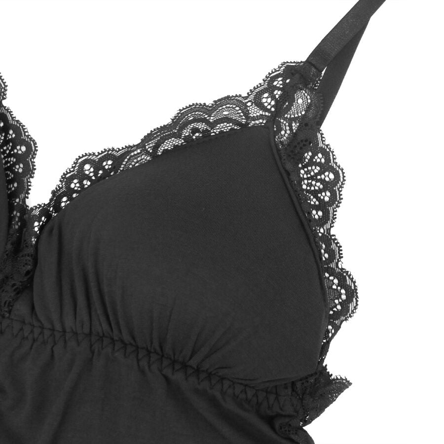 Subblime - teddy détail dentelle florale noir s/m