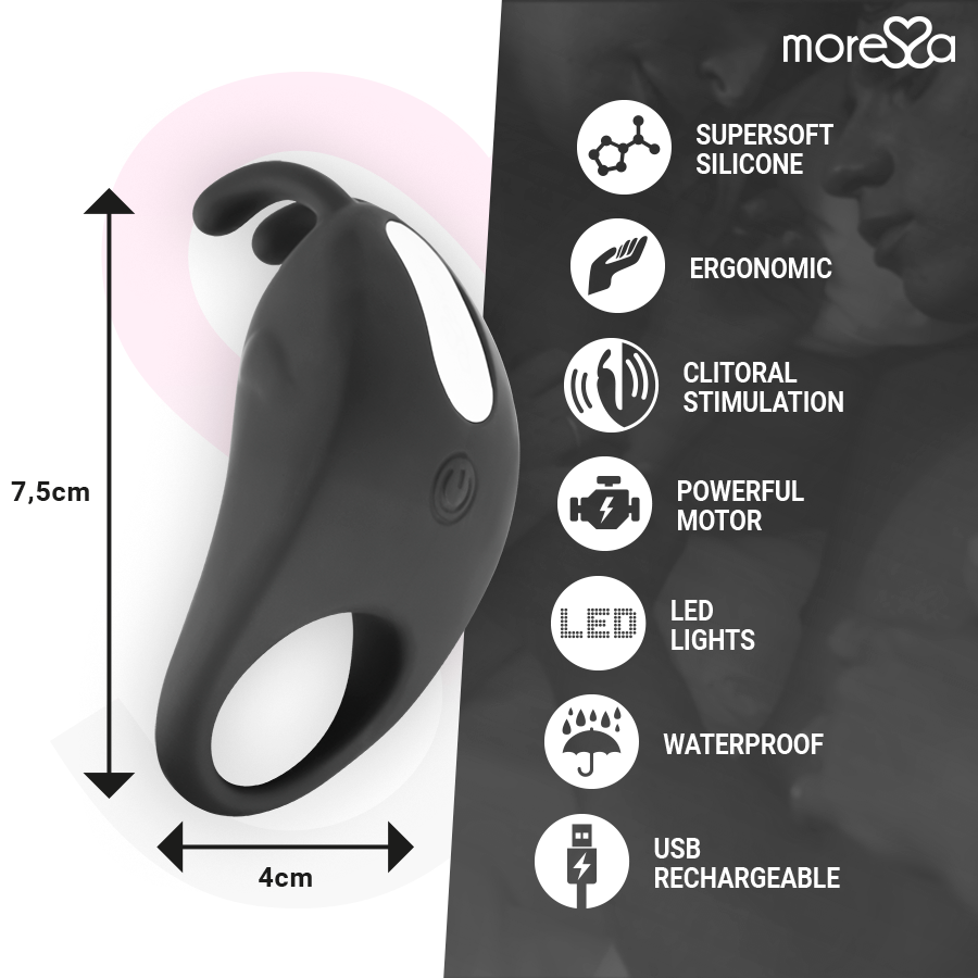 Moressa - brad premium silicone rechargeable noir