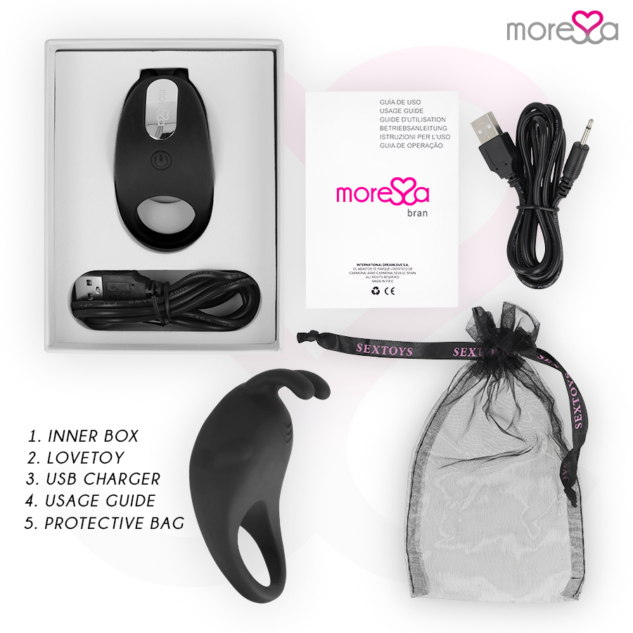Moressa - brad premium silicone rechargeable noir