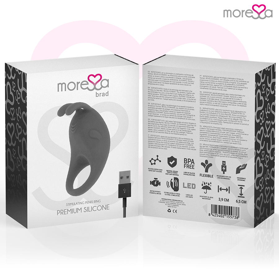 Moressa - brad premium silicone rechargeable noir