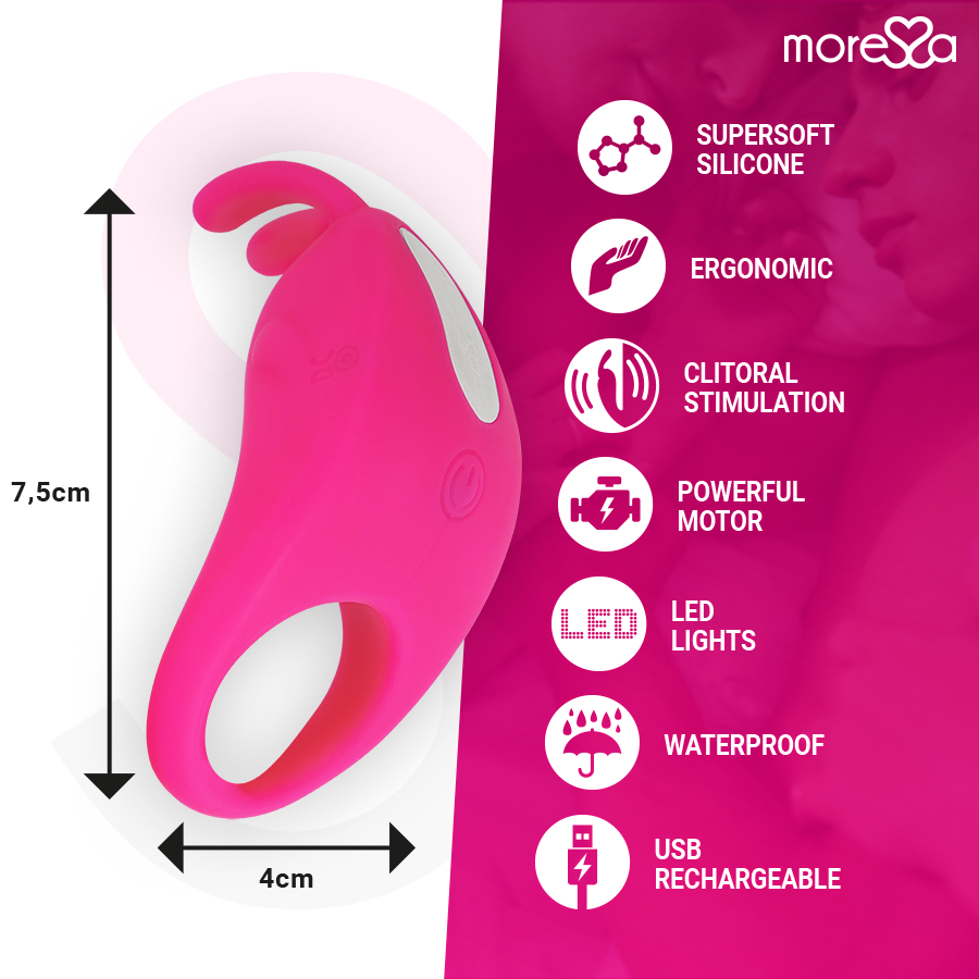 Moressa - brad premium silicone rechargeable rose