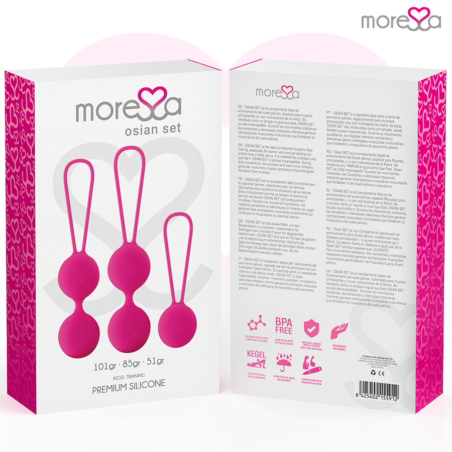 Moressa – Kit de 3 Boules de Geisha Roses Renforcement du périnée Osian Set