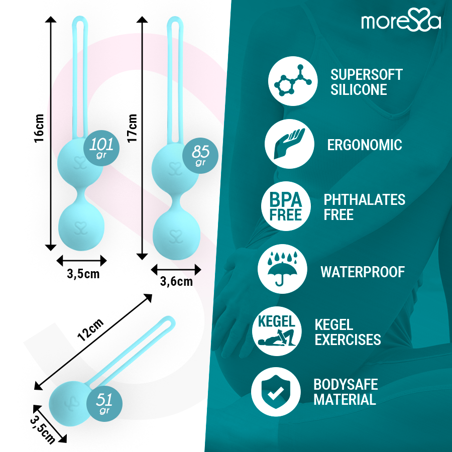 Moressa – Kit 3 Boules de Geisha Bleues Renforcement du périnée Osian Set