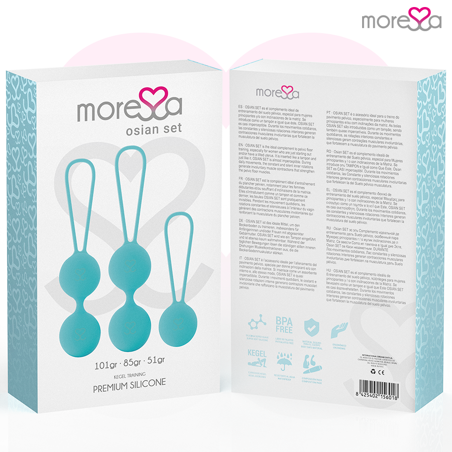 Moressa – Kit 3 Boules de Geisha Bleues Renforcement du périnée Osian Set