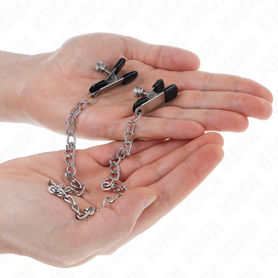 Pinces à Tétons Chaîne Plate Argent 34 cm - KINK - KINK NIPPLE GRIP