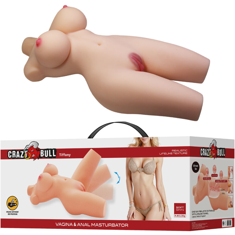 Masturbateur Torse Réaliste Tiffany Double Orifice - Crazy Bull