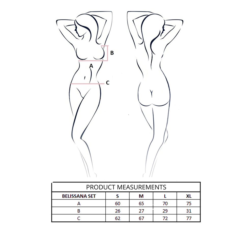 Ensemble Lingerie Transparent Belissana Bleu S/M - Passion