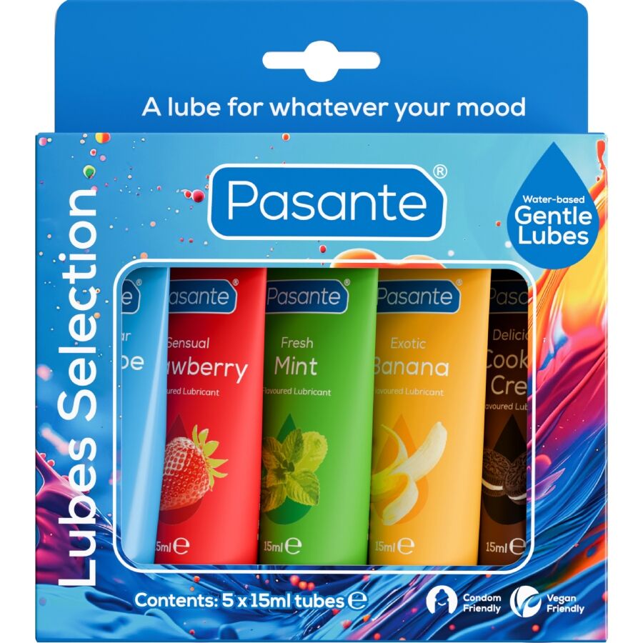Pack Lubrifiants Saveurs Assorties 5 Tubes 15ml - Pasante - PASANTE