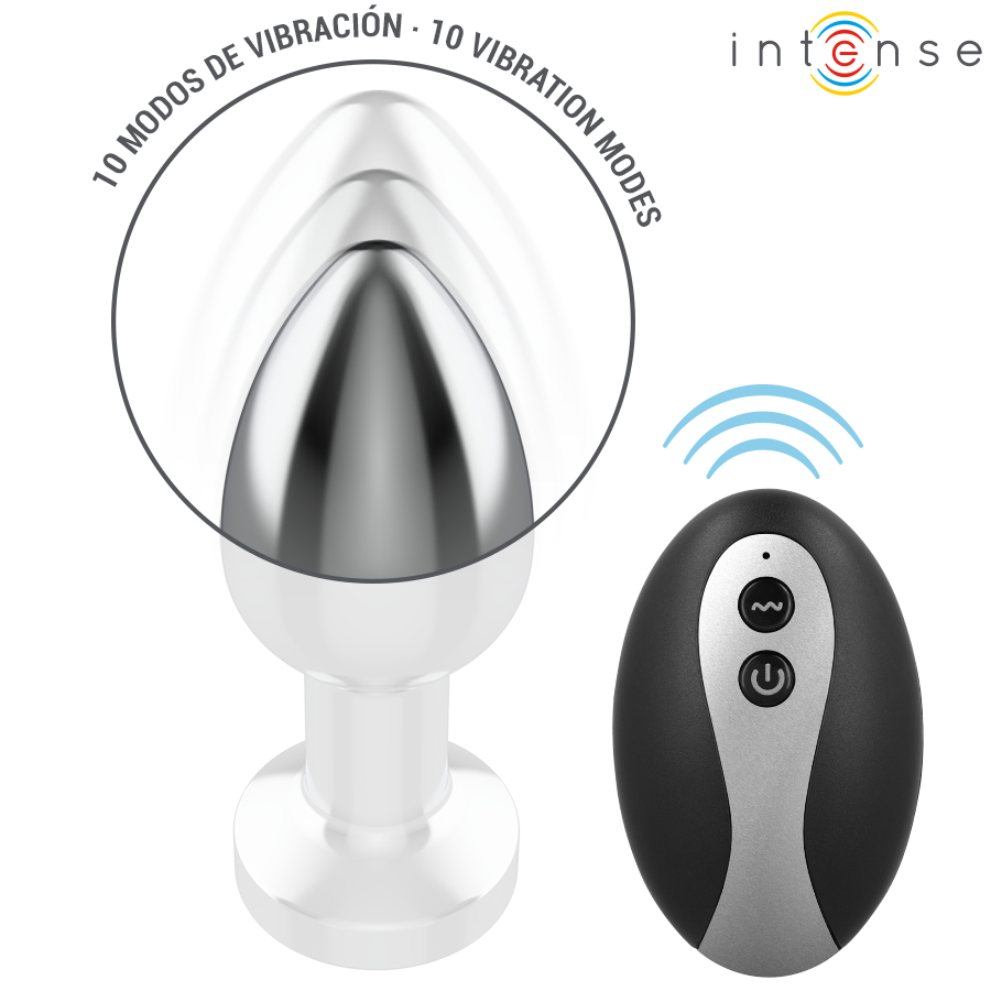 Plug Anal Vibrant Intense LED Métal Taille S Gris - Intense