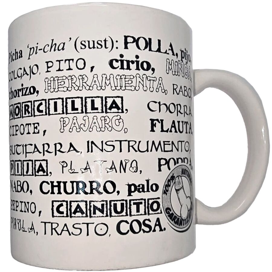 Mug Humoristique Synonymes de Pénis Blanc 370ml - Diablo Picante