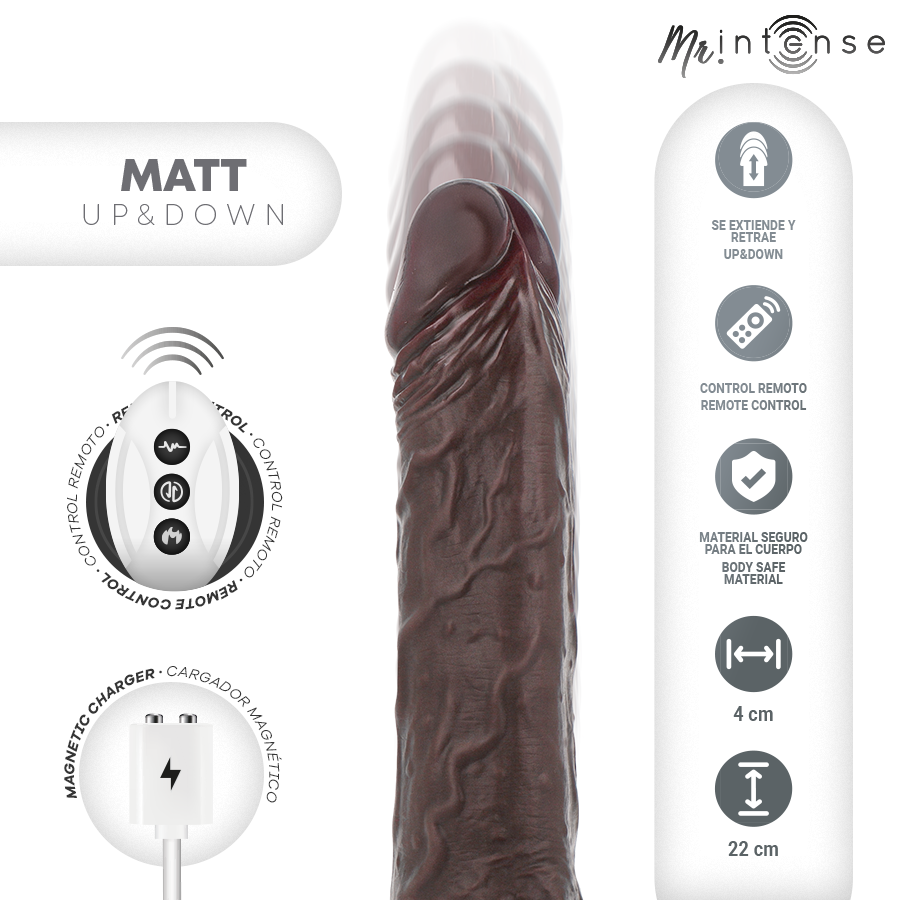 Vibromasseur Réaliste Matt Mouvement Va-et-Vient - MR Intense