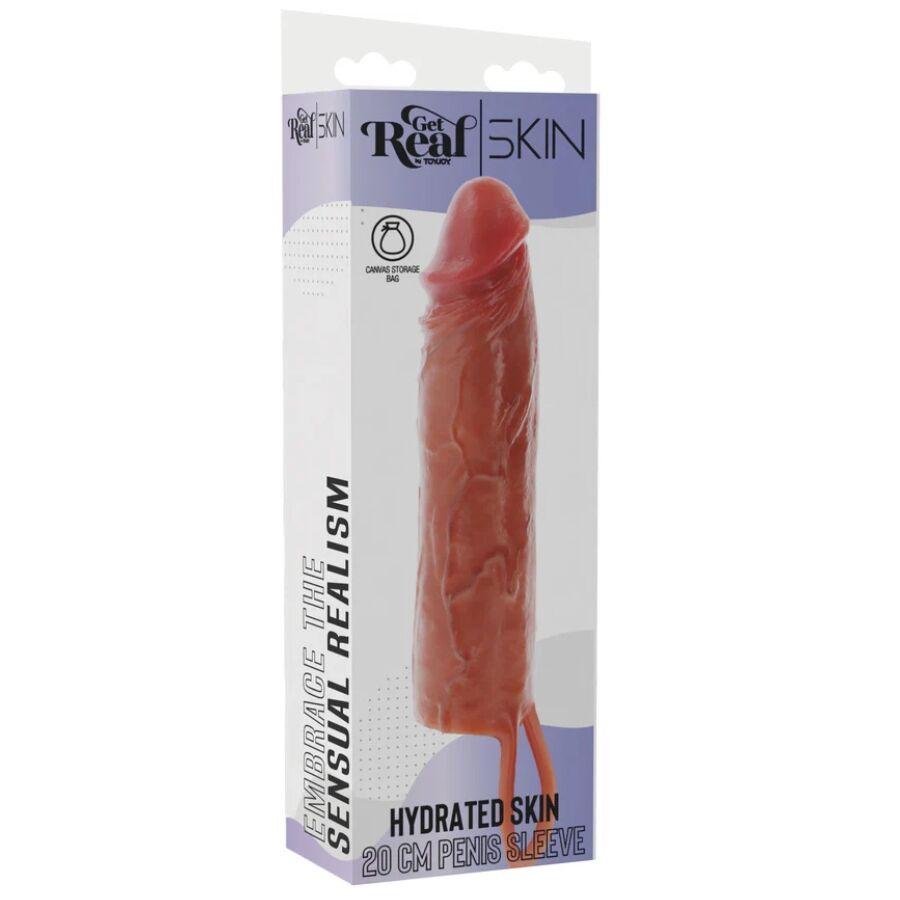 Gaine Pénis Get Real Hydrated Skin Caramel 20cm - ToyJoy