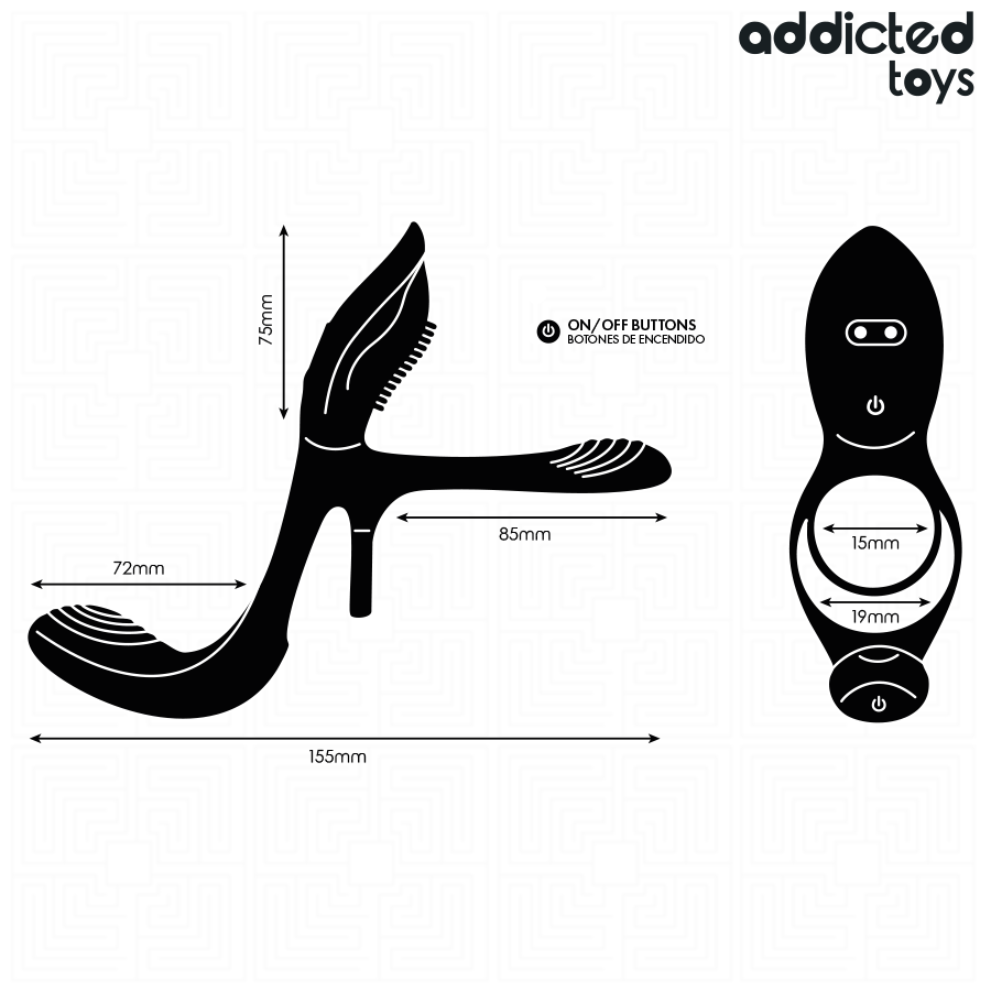 ADDICTED TOYS - ANNEAU DOUBLE PÉNIS AVEC STIMULATEUR CLITORIAL