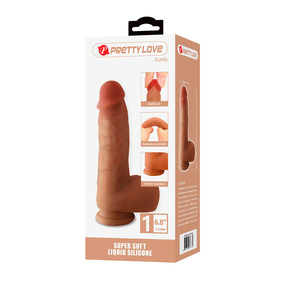 Gode Réaliste Curtis avec Ventouse 17,3cm Chair - Pretty Love