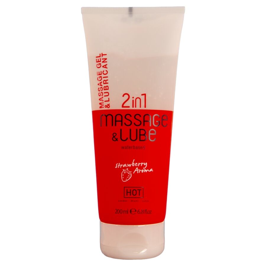 Gel Massage Hot 2 en 1 Fraise 200ml - Hot