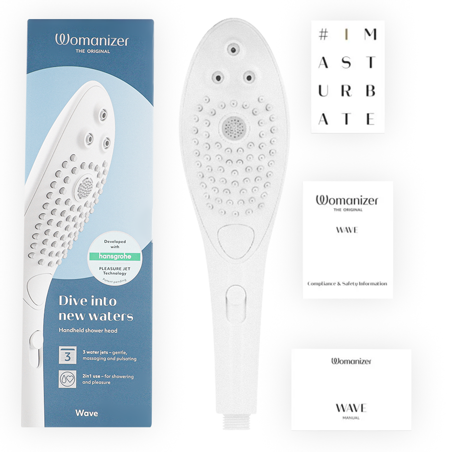 WOMANIZER - POMMEAU DE DOUCHE STIMULANT CLITORIAL WAVE BLANC
