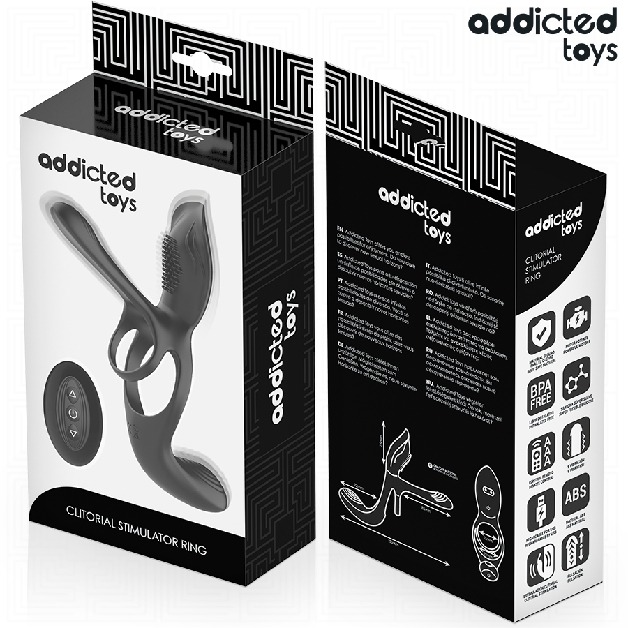 ADDICTED TOYS - ANNEAU DOUBLE PÉNIS AVEC STIMULATEUR CLITORIAL