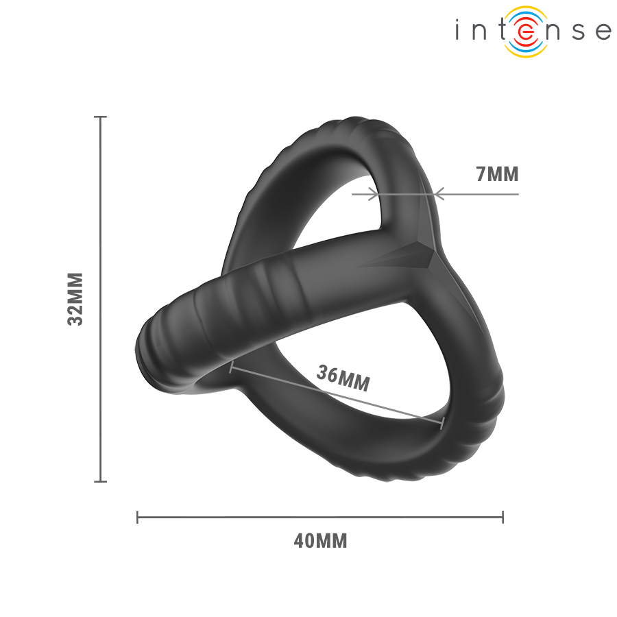 INTENSE - JOHN ANNEAU TRIPLE AJUSTABLE POUR LE PÉNIS MODÈLE 4