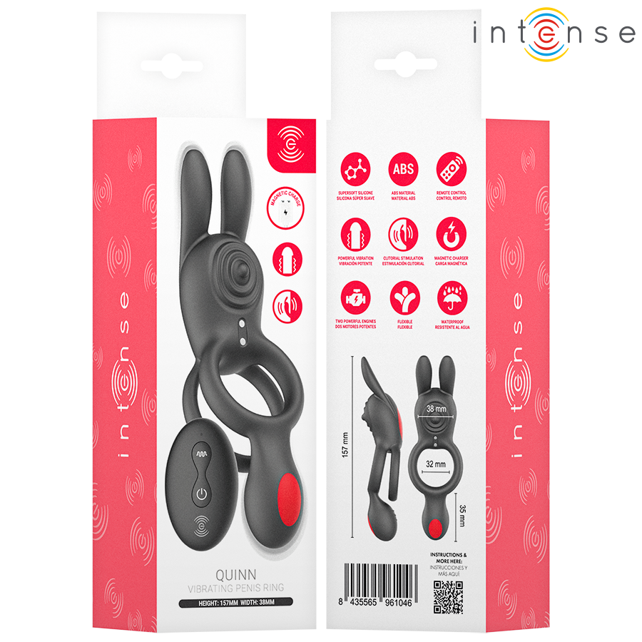 Anneau Vibrant Quinn Double Stimulation Télécommandé - Intense