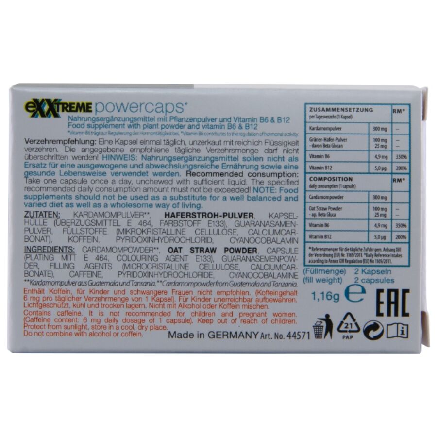 HOT - EXXTREME CAPSULES PUISSANCE MAN 2 UNITÉS