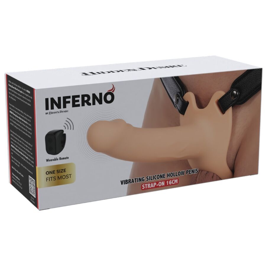 Manchon Pénien Vibrant Inferno avec Harnais 16cm - Hidden Desire