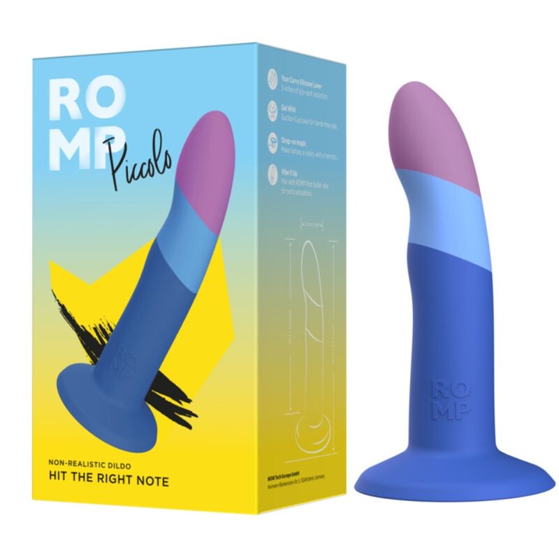 Gode en Silicone Piccolo avec Ventouse Tricolore 14 cm - ROMP