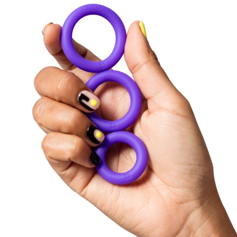Coffret 3 Anneaux Pénis Remix Trio en Silicone Violet - ROMP
