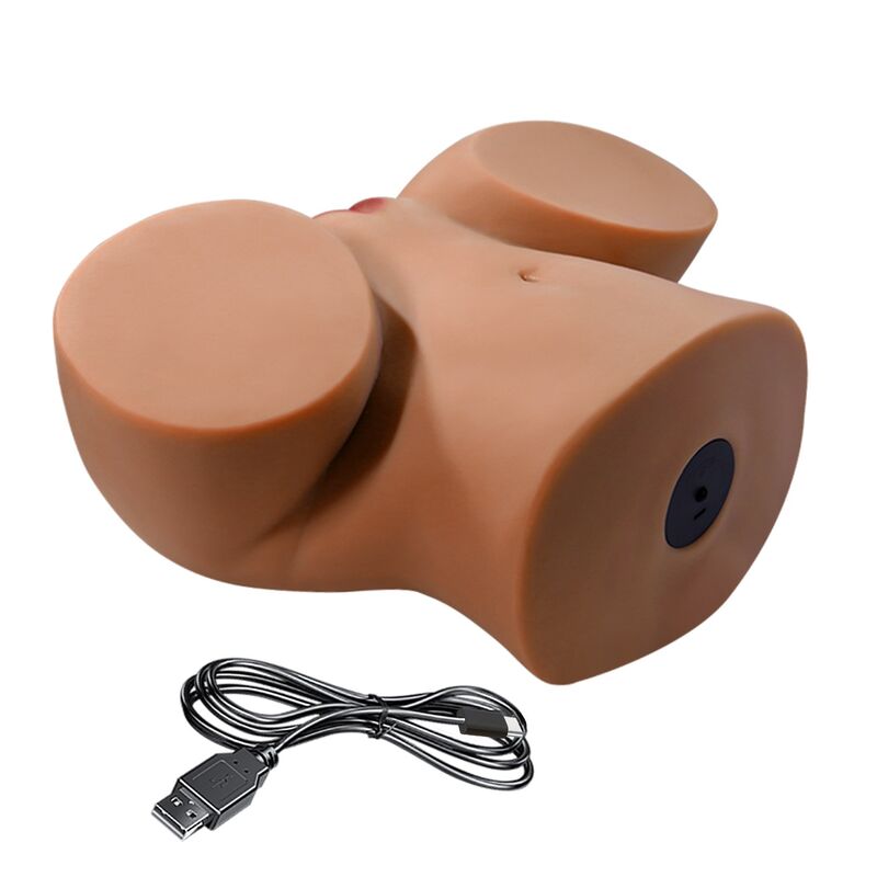 Masturbateur Torse Féminin Double Entrée Vibration Succion - Crazy Bull