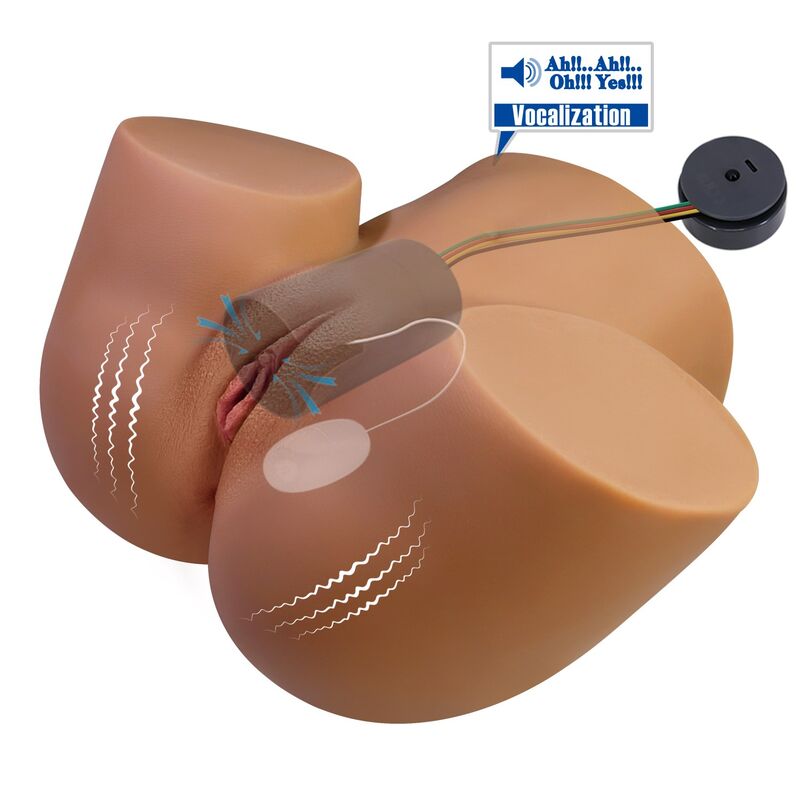 Masturbateur Torse Féminin Double Entrée Vibration Succion - Crazy Bull