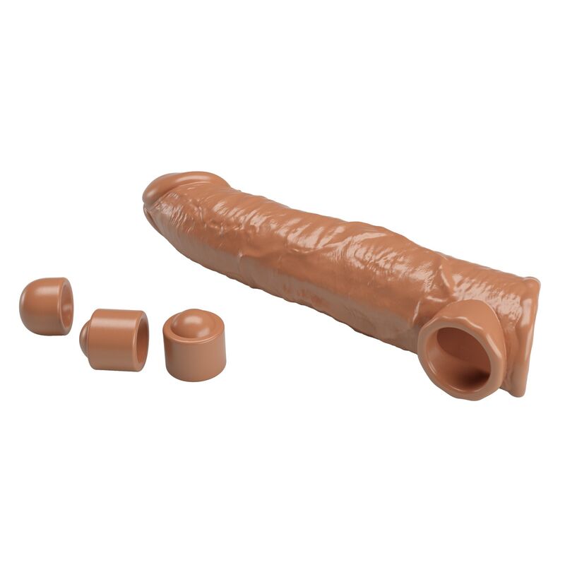 PRETTY LOVE - MANCHON D'EXTENSION DE PÉNIS AJUSTABLE 26 CM Ø 4 CM NATUREL