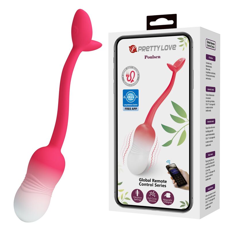 PRETTY LOVE - Å'UF VIBRANT CONTRÔLABLE PAR APPLICATION PULSEN 12 FONCTIONS RECHARGEABLE PAR USB ROSE