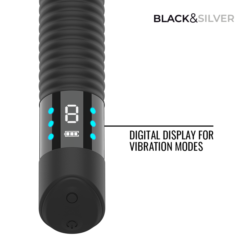 BLACK & SILVER - VIBRATEUR USB RECHARGEABLE JOSEPH AVEC AFFICHAGE LED