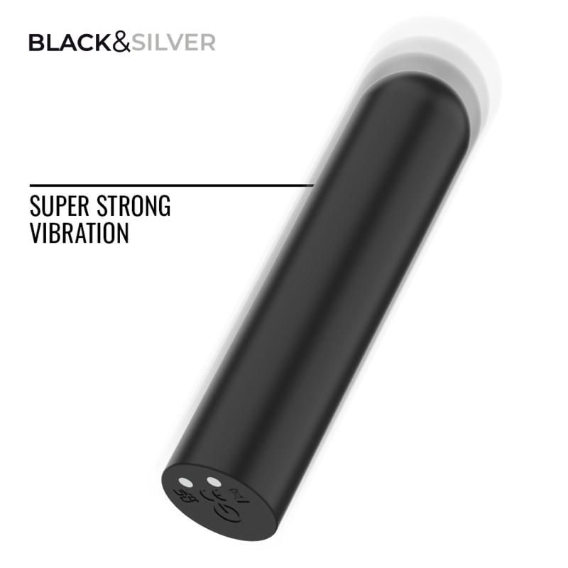 BLACK & SILVER - JACOB BALLE VIBRANTE RECHARGEABLE USB NOIR